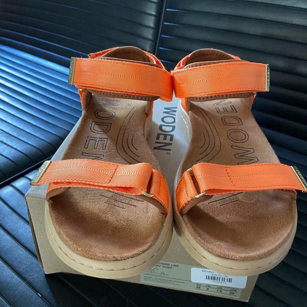 NWT Woden Line Orange Strap Sandals
